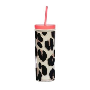 Kate Spade ♠️ Leopard Print Tumbler with Pink Lid